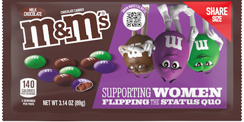 M&M'S pack with female candies M&M'S pack with female candies
