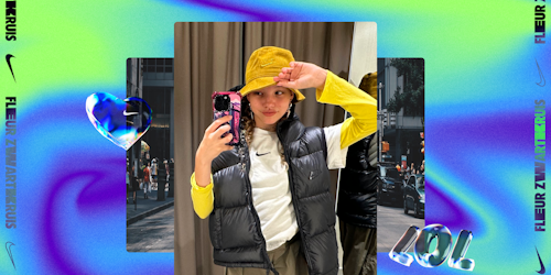 Teen girl taking selfie for Nike Teens Teen girl taking selfie for Nike Teens