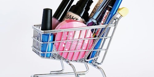 Makeup in a shopping trolley Makeup in a shopping trolley
